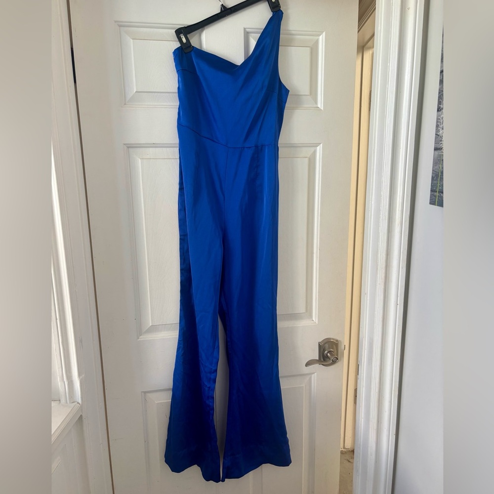 Nasty Gal Royal Blue Silk Jumpsuit